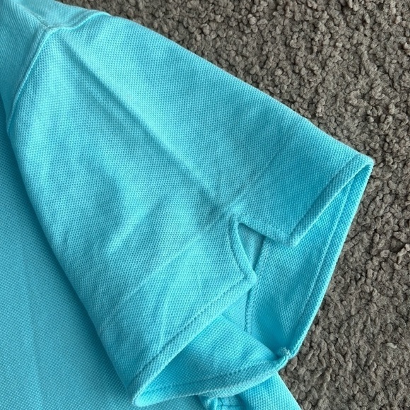 Burberry Y2K Light Blue Two Tone Golf Snap Button Short Sleeve Collared Shirt - Picture 5 of 8